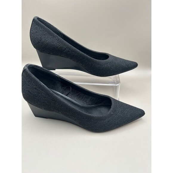 Sanctuary Perky Women's Fabric Pointed Toe Wedge Pump Black 6M New - Picture 3 of 7